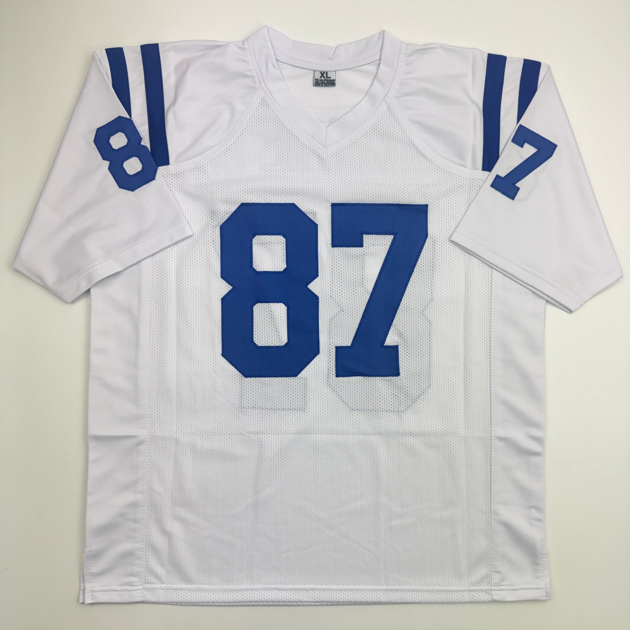 Autographed/Signed Reggie Wayne Indianapolis White Football Jersey JSA COA