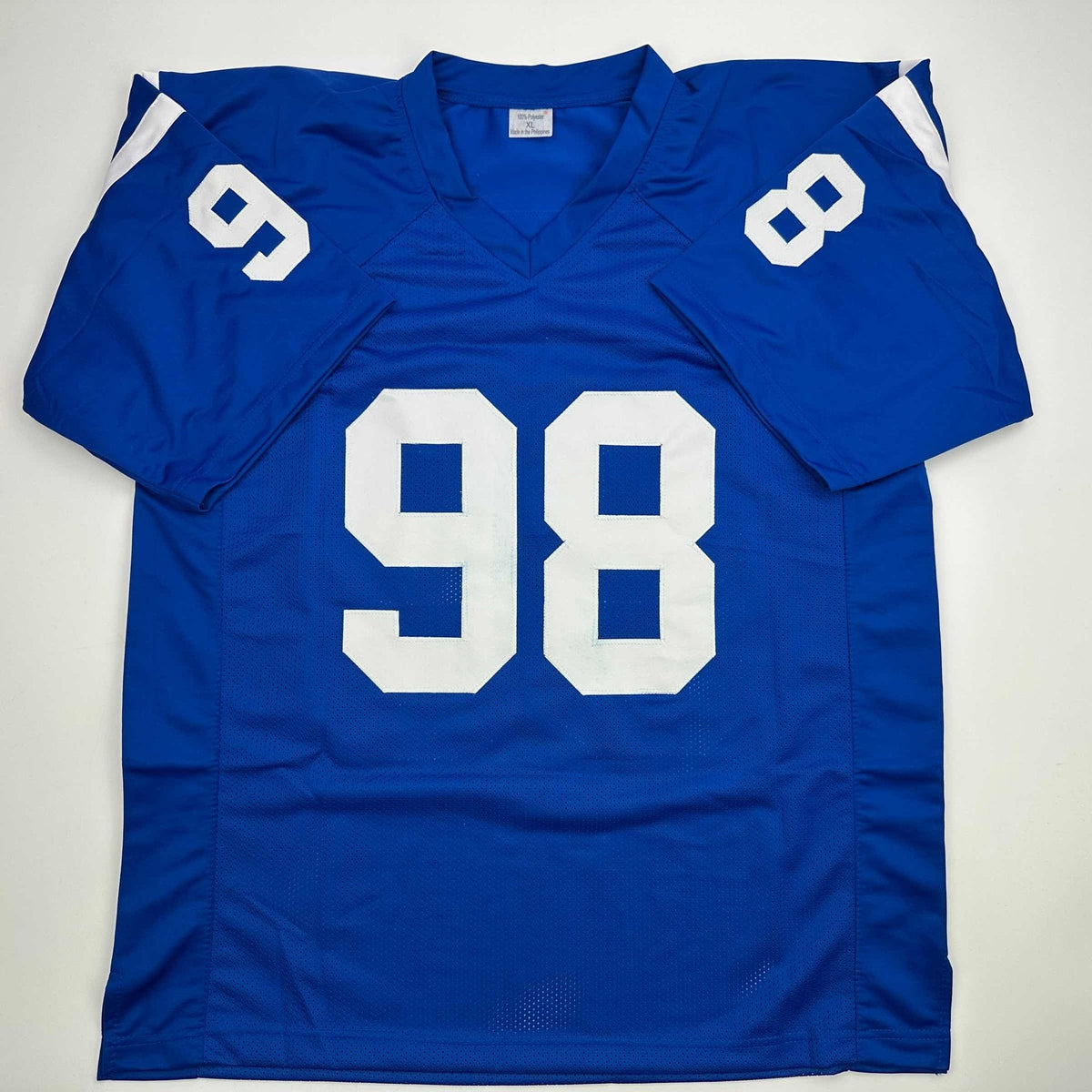 Autographed/Signed Robert Mathis Indianapolis Blue Football Jersey JSA COA