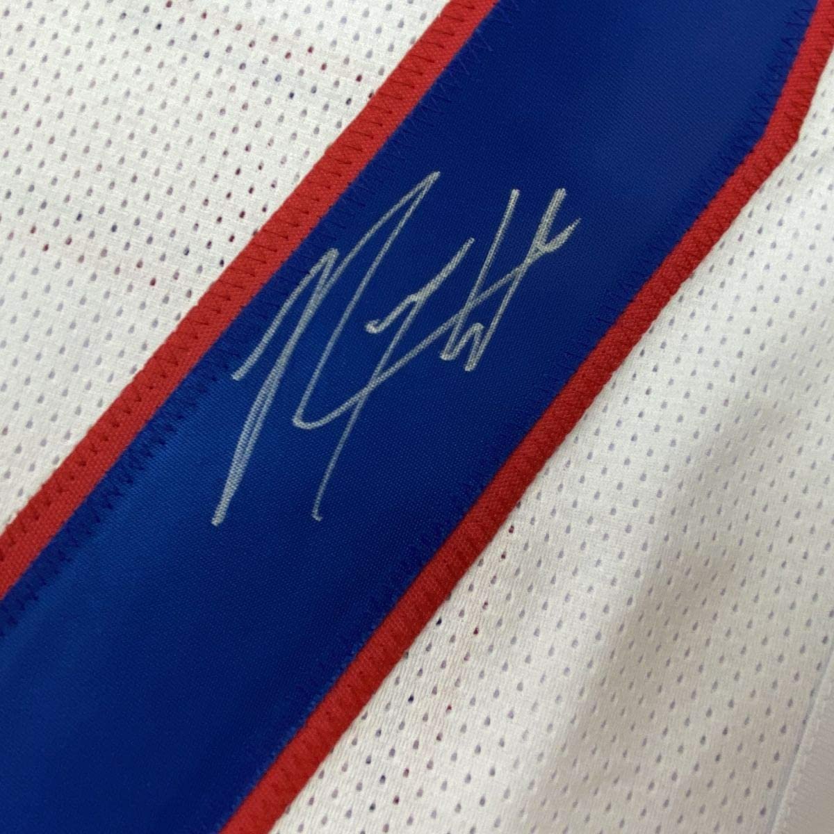 Autographed/Signed Rodney Hampton New York White Football Jersey JSA COA