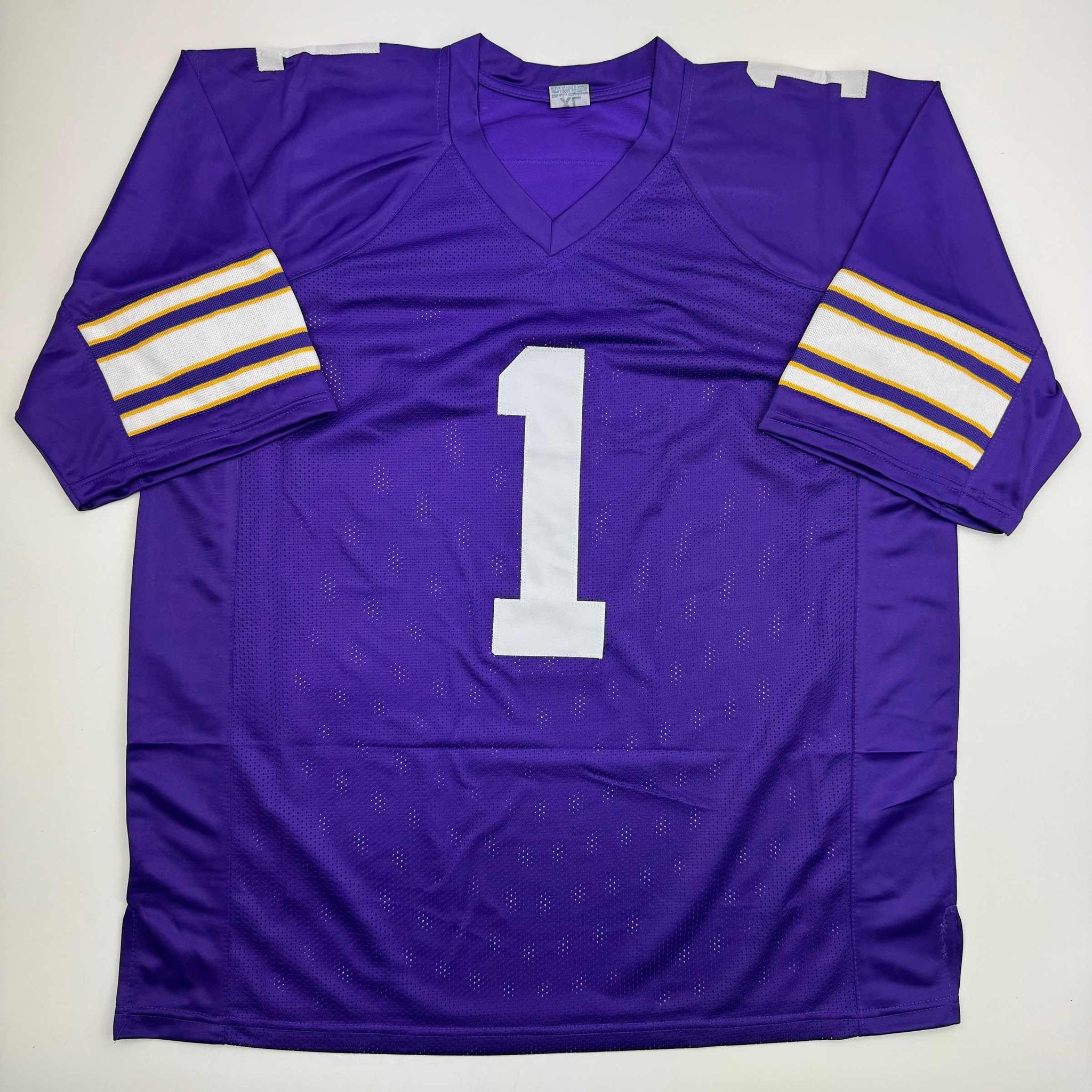 Autographed/Signed Warren Moon HOF 06 Minnesota Purple Football Jersey Beckett BAS COA