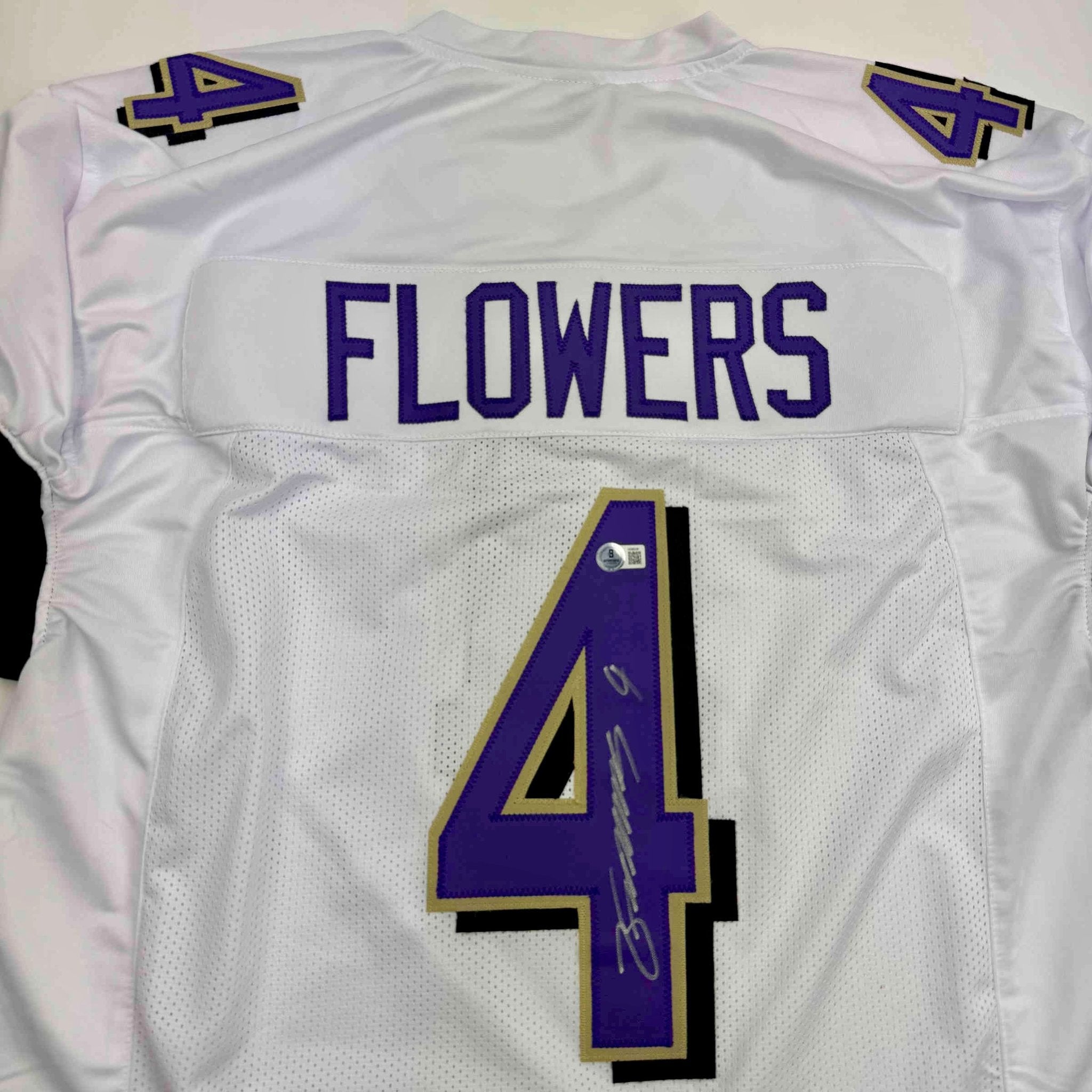 Autographed/Signed Zay Flowers Baltimore White Football Jersey Beckett BAS COA