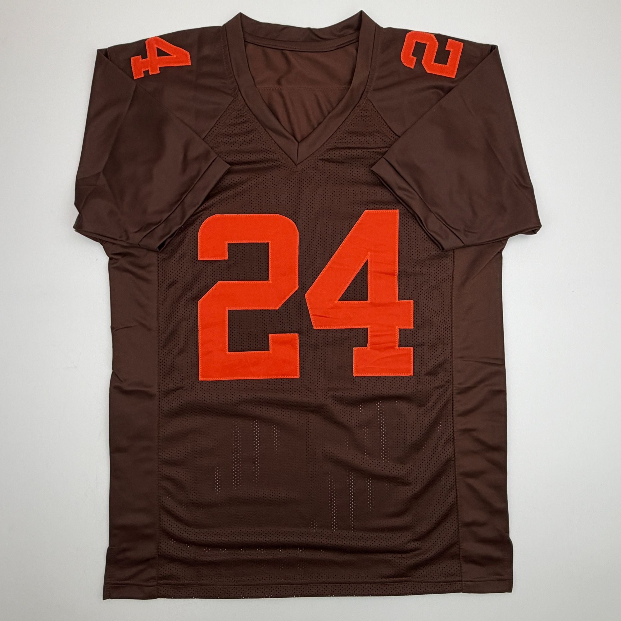 Autographed/Signed Nick Chubb Cleveland Color Rush Football Jersey Beckett BAS COA