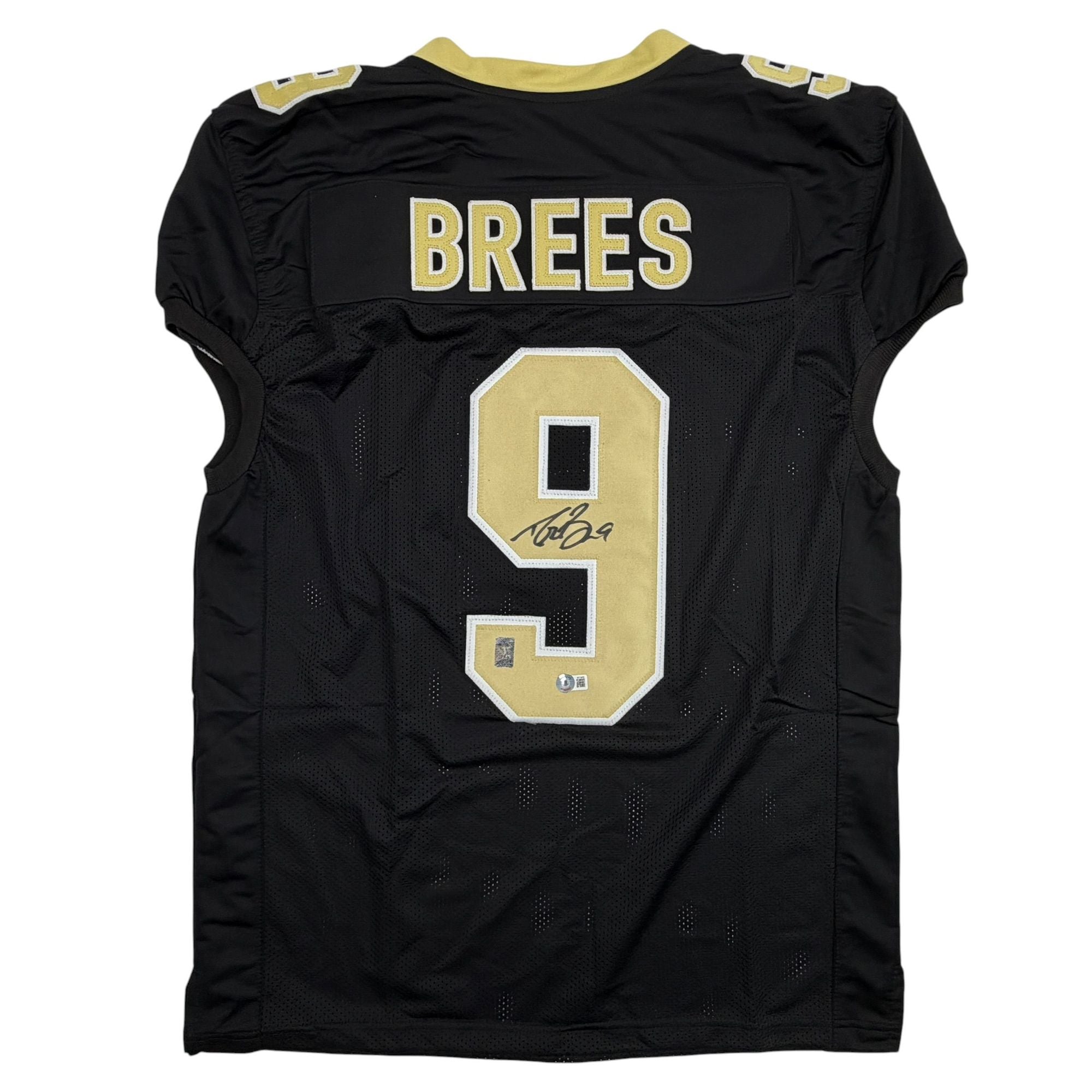 Autographed/Signed Drew Brees New Orleans Black Pro Cut Football Jersey Beckett BAS COA