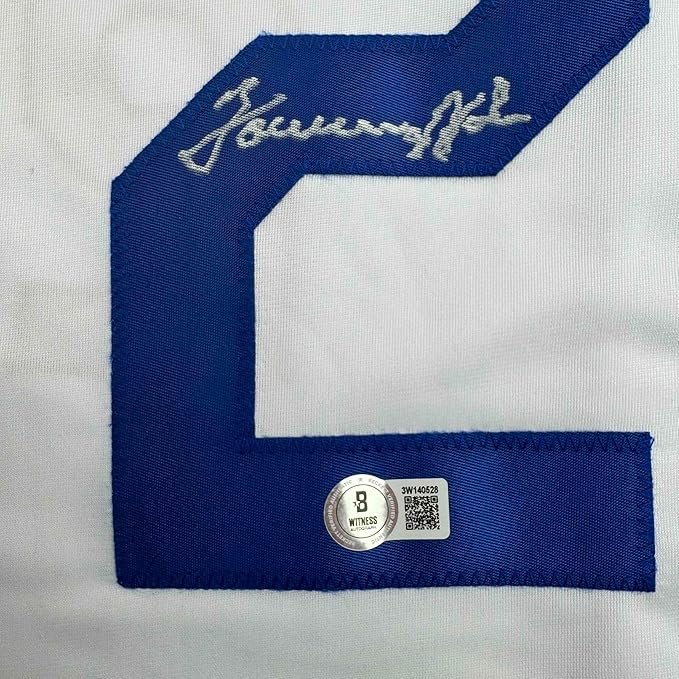 Framed Autographed/Signed Tommy John 35x39 Los Angeles White Baseball Jersey Beckett BAS COA