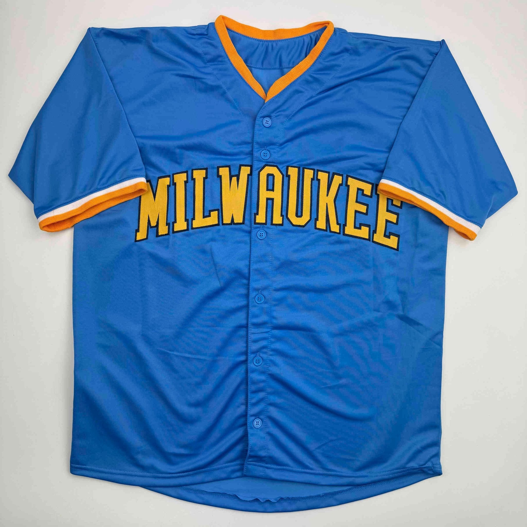 Autographed/Signed Jackson Chourio Milwaukee Blue Baseball Jersey Beckett BAS COA