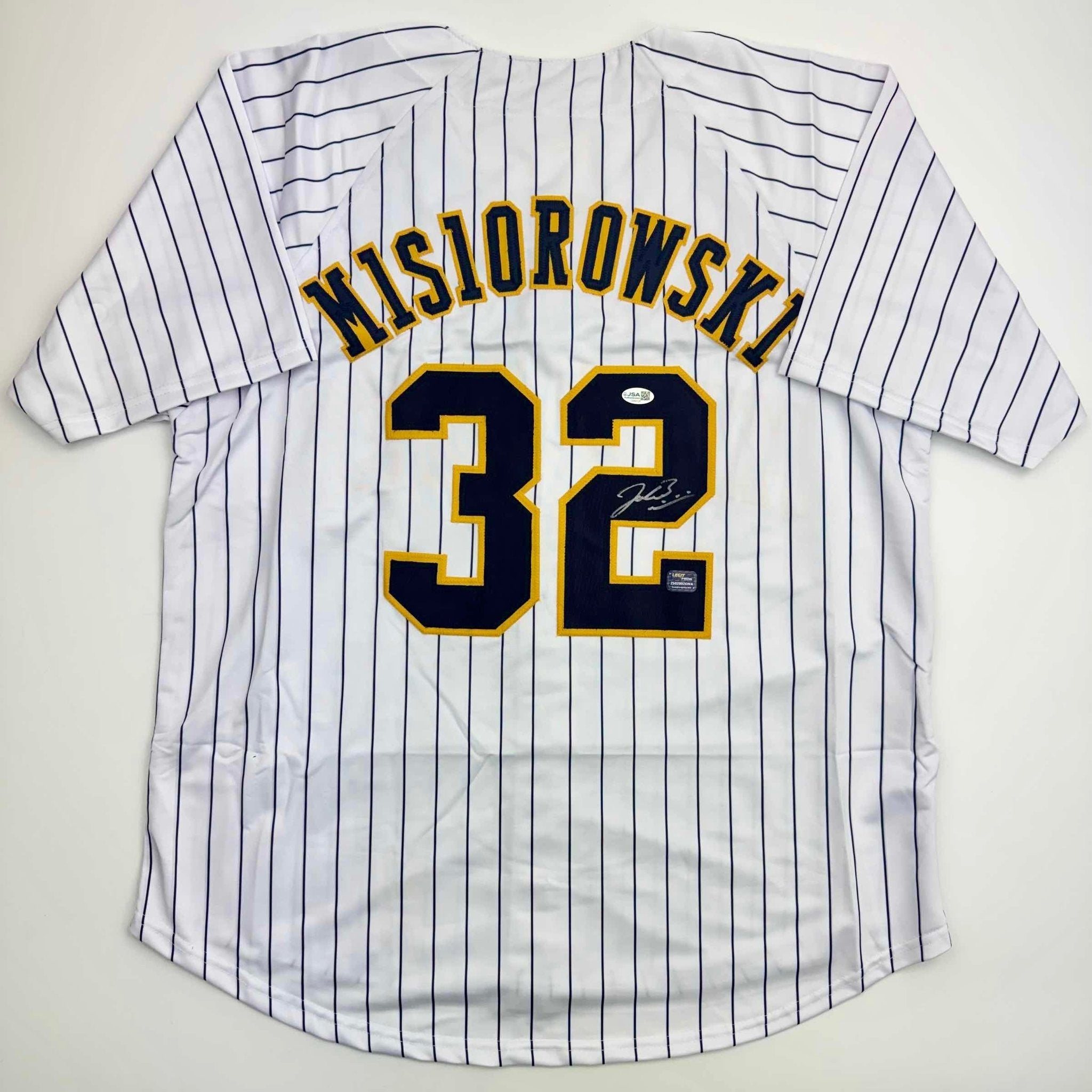 Autographed/Signed Jacob Misiorowski Milwaukee Pinstripe Baseball Jersey JSA COA