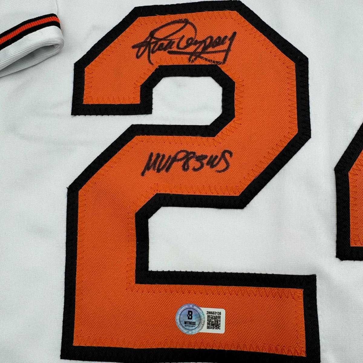 Autographed/Signed Rick Dempsey "MVP 83 WS" Baltimore White Baseball Jersey Beckett BAS COA