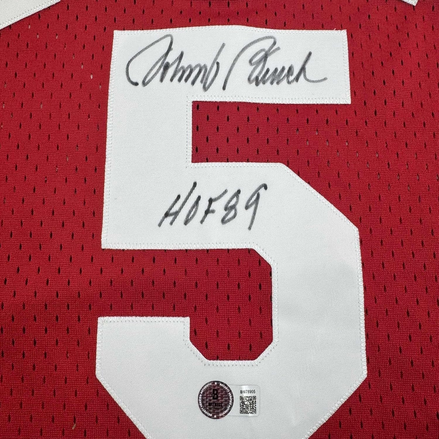 Framed Autographed/Signed Johnny Bench 35x39 HOF 89 Cincinnati Red Baseball Jersey Beckett BAS COA