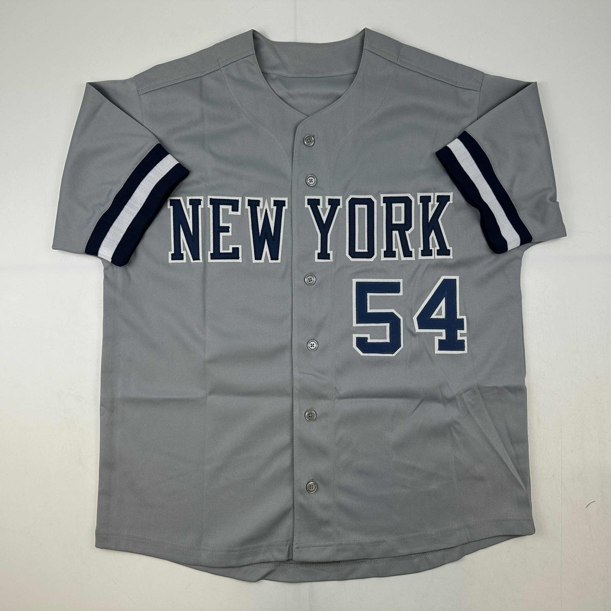 Autographed/Signed Aroldis Chapman New York Grey Baseball Jersey Beckett BAS COA