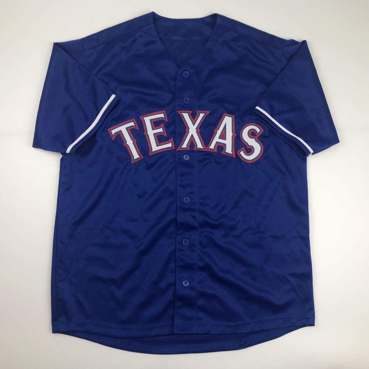 Autographed/Signed Ivan Pudge Rodriguez Texas Blue Baseball Jersey PSA/DNA COA