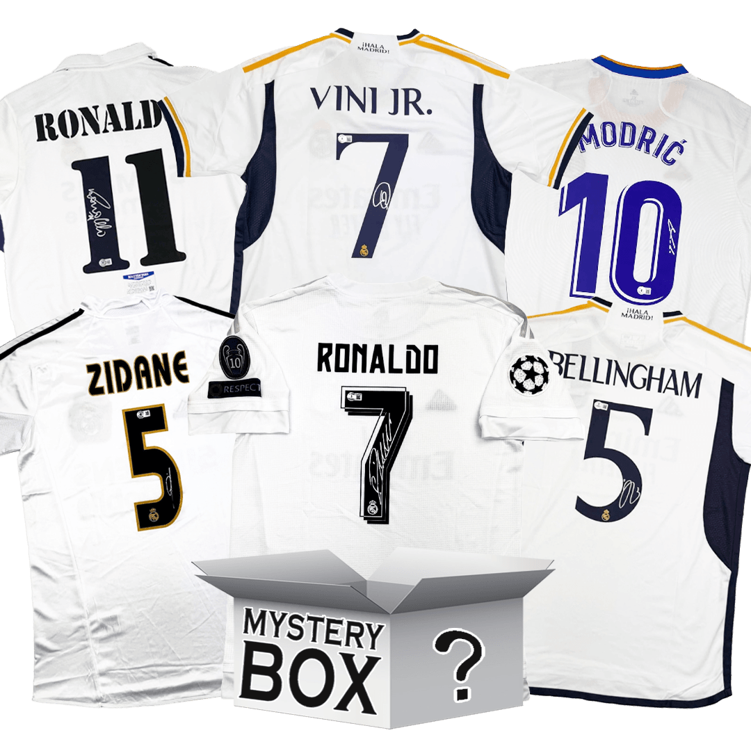 Real Madrid Autographed/Signed Soccer Jersey Mystery Box with PSA JSA or Beckett COA
