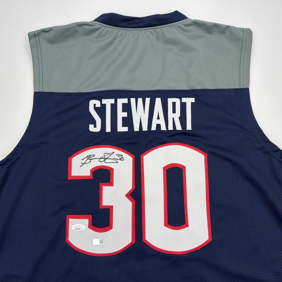 Autographed/Signed Breanna Stewart UConn Connecticut Blue College Basketball Jersey JSA COA