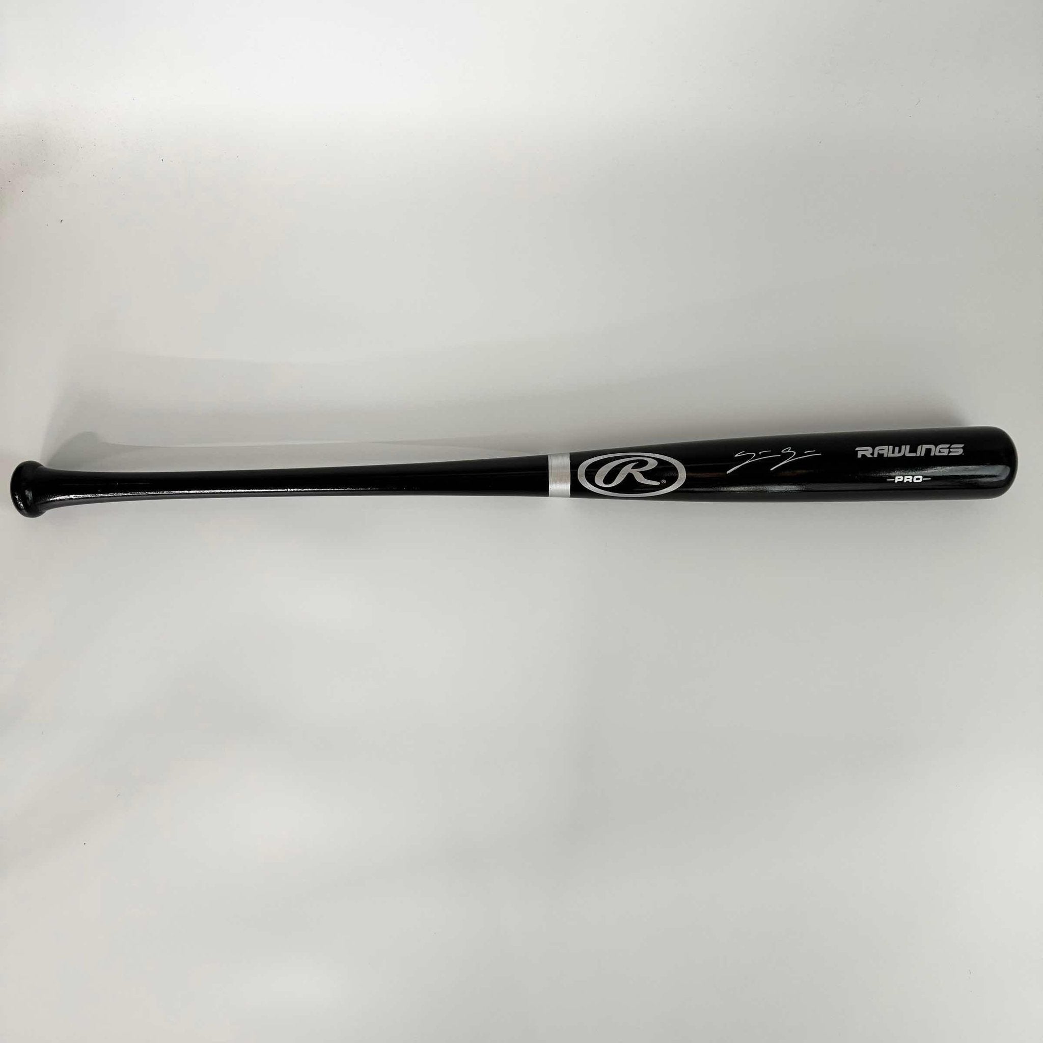Autographed/Signed Spencer Steer Black Rawlings Pro Baseball Bat JSA COA