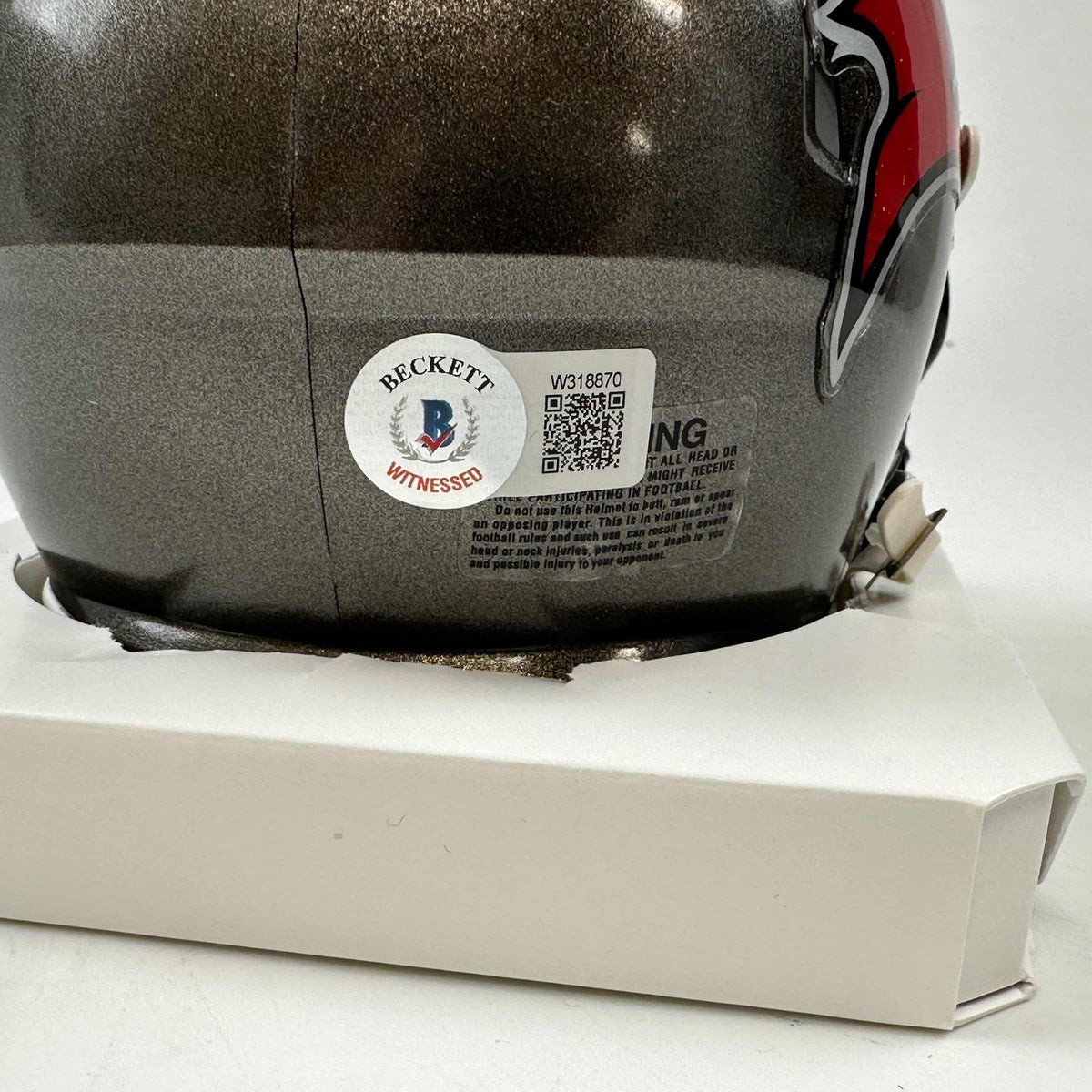 Autographed/Signed Simeon Rice Tampa Bay Buccaneers Mini Football Helmet Beckett BAS COA