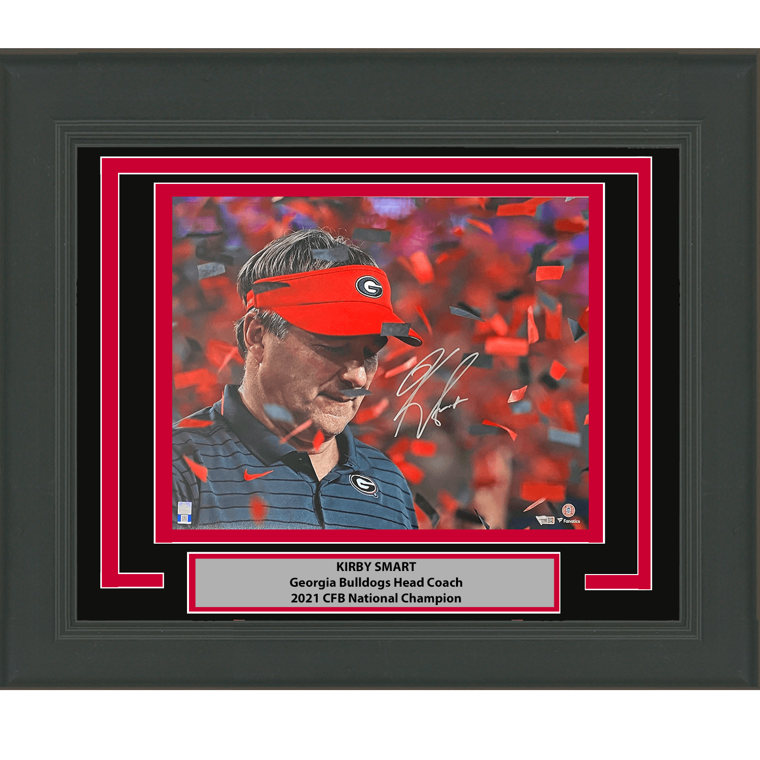 Framed Autographed/Signed Kirby Smart Georgia Bulldogs 2021 National Champions 16x20 College Football Photo Fanatics COA
