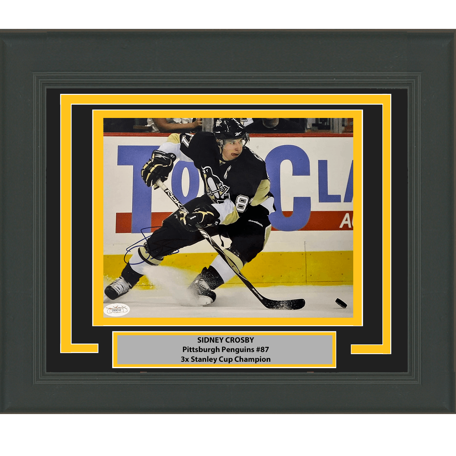 Framed Autographed/Signed Sidney Crosby Pittsburgh Penguins 8x10 Hockey Photo JSA COA