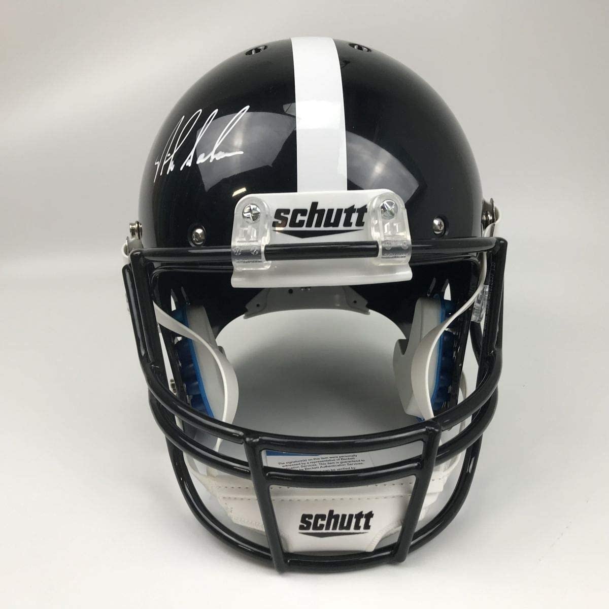 Autographed/Signed Nick Saban Alabama Crimson Tide Black Full Size FS F/S Replica College Football Helmet JSA COA