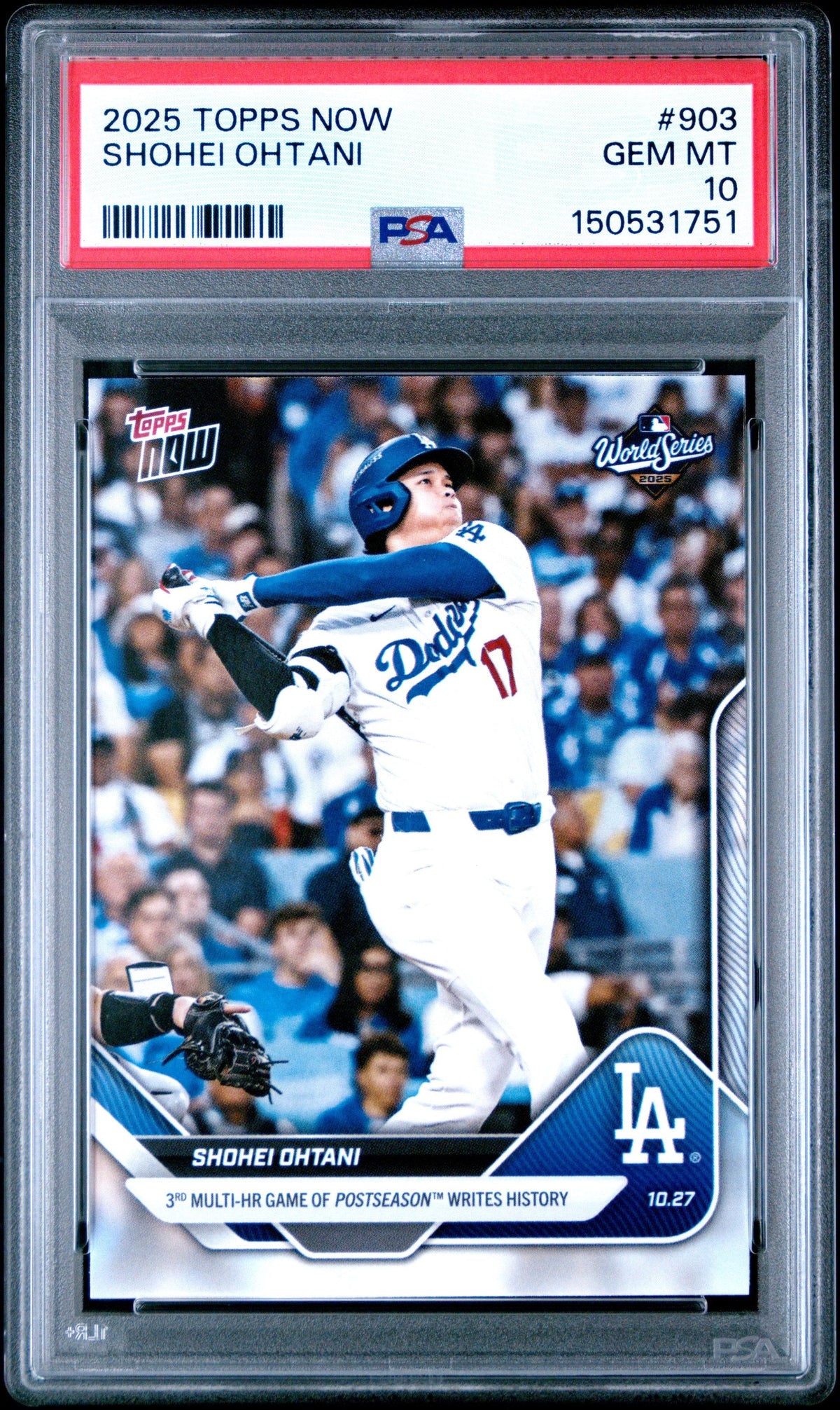 Graded 2025 Topps Now Shohei Ohtani #903 Baseball Card PSA 10 Gem Mint