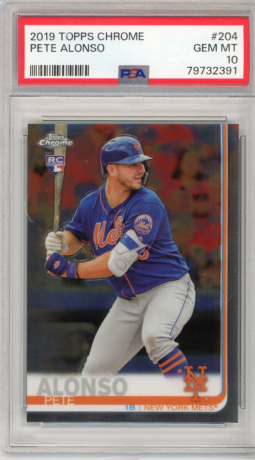 Graded 2019 Topps Chrome Pete Alonso #204 Rookie RC Baseball Card PSA 10 Gem Mint
