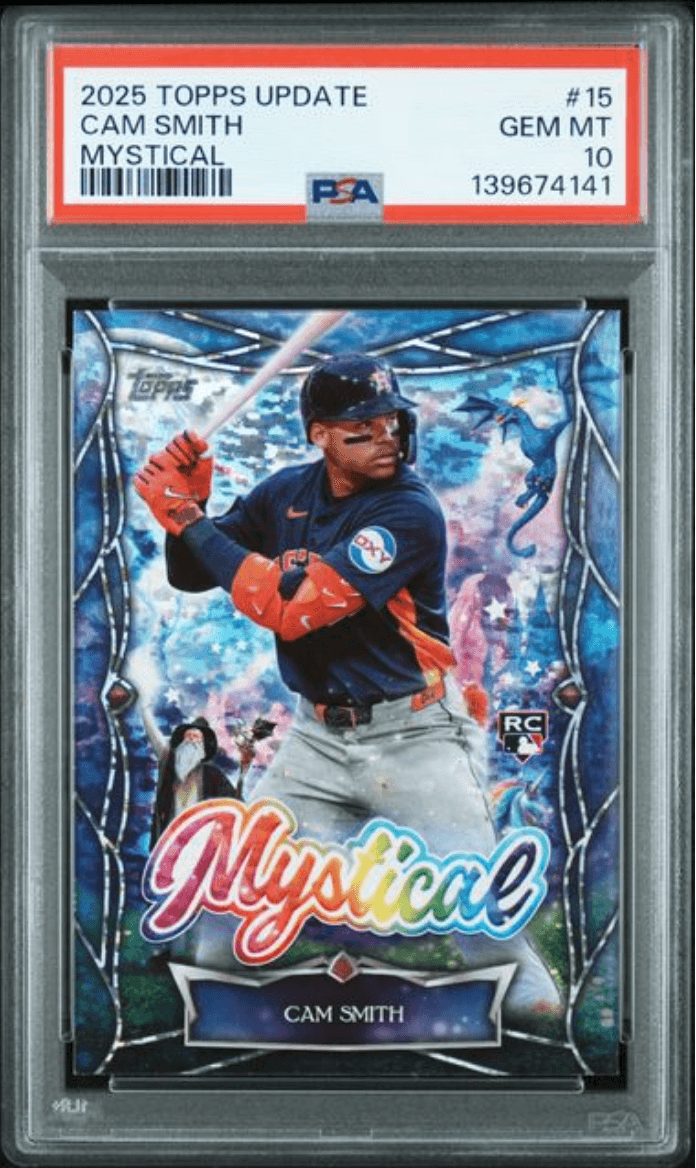 Graded 2025 Topps Update Cam Smith #15 Mystical Rookie RC Baseball Card PSA 10 Gem Mint