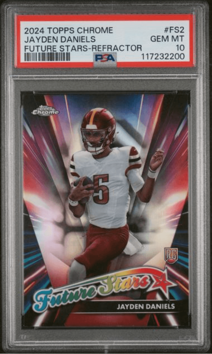 Graded 2024 Topps Chrome Jayden Daniels #FS2 Future Stars Refractor Rookie RC Football Card PSA 10 Gem Mint