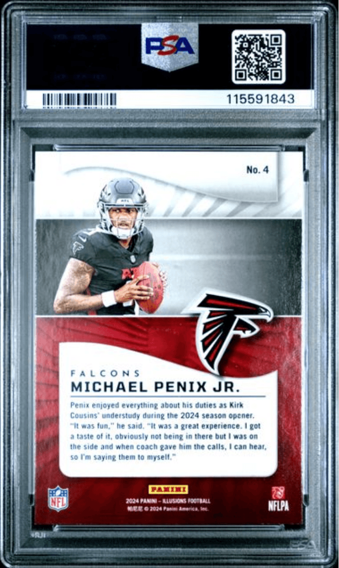 Graded 2024 Panini Illusions Michael Penix Jr #4 Retail Rookie RC Football Card PSA 10 Gem Mint