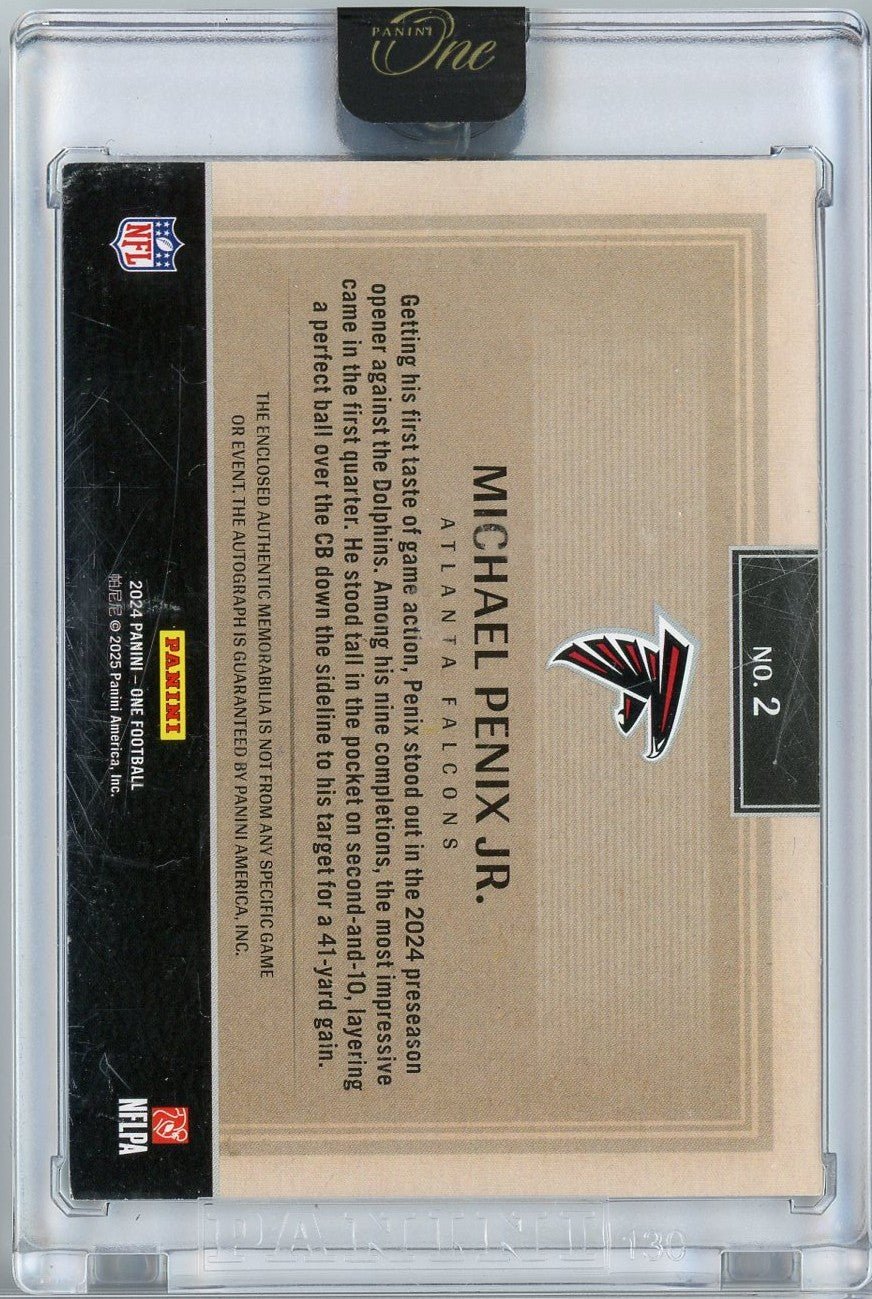 2024 Panini One Michael Penix Jr #2 /25 RPA Rookie Patch Auto Rookie RC Football Card