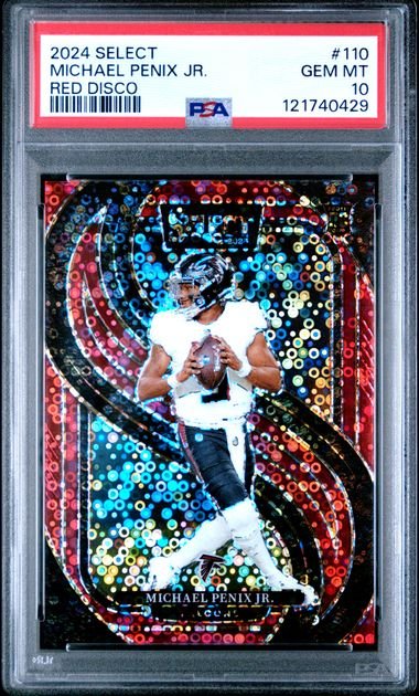 Graded 2024 Panini Select Michael Penix Jr #110 /49 Red Disco Rookie RC Football Card PSA 10 Gem Mint