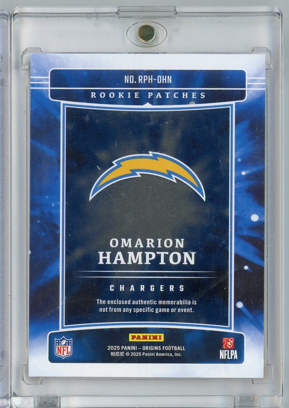 2025 Panini Origins Omarion Hampton #RPHOHN /75 Rookie Patches Relic Rookie RC Football Card