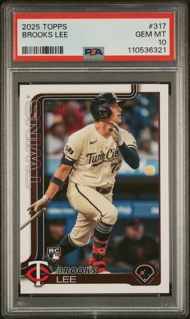 Graded 2025 Topps Brooks Lee #317 Rookie RC Baseball Card PSA 10 Gem Mint