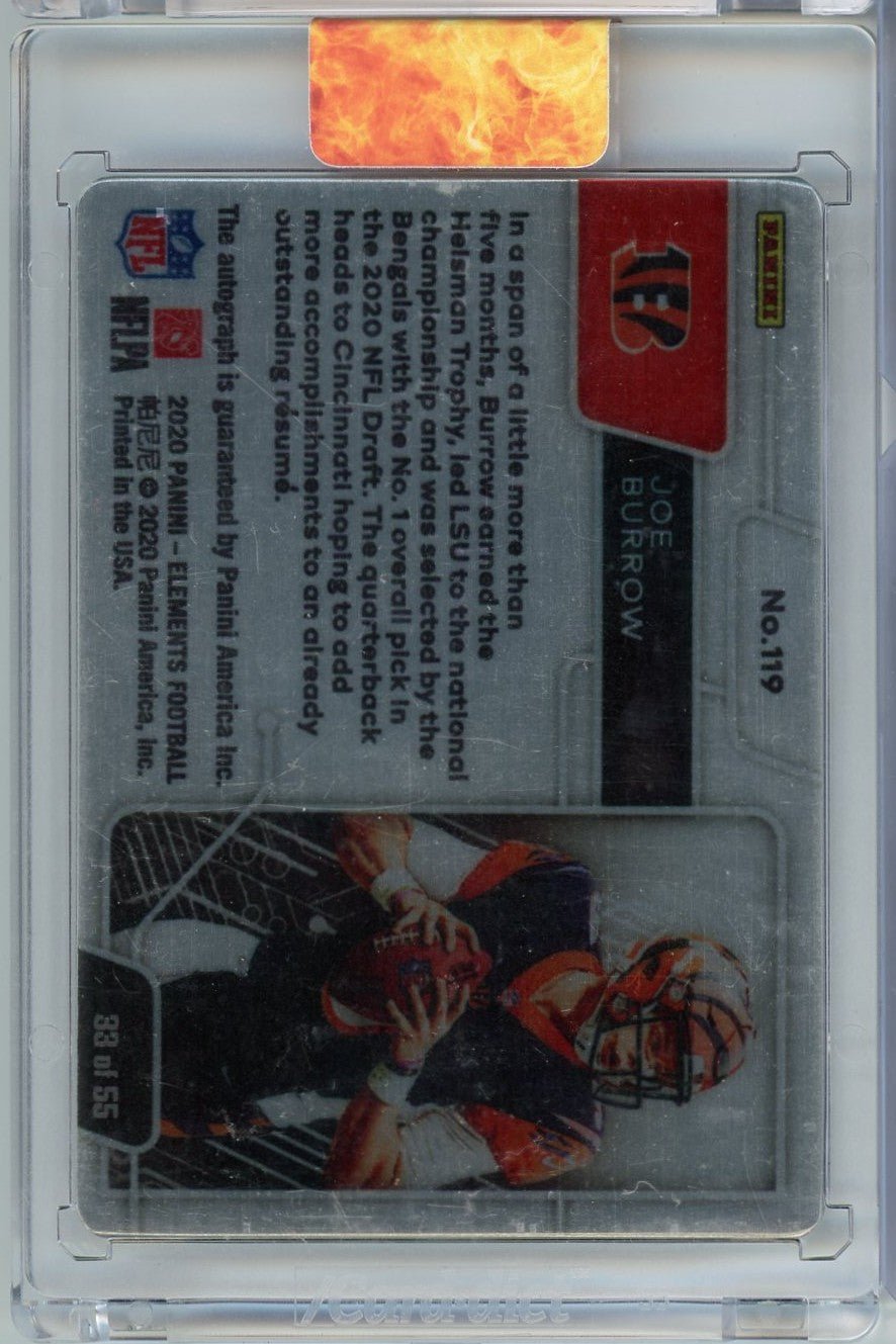 2020 Panini Elements Joe Burrow #119 Rookie Auto /55 Rookie RC Football Card