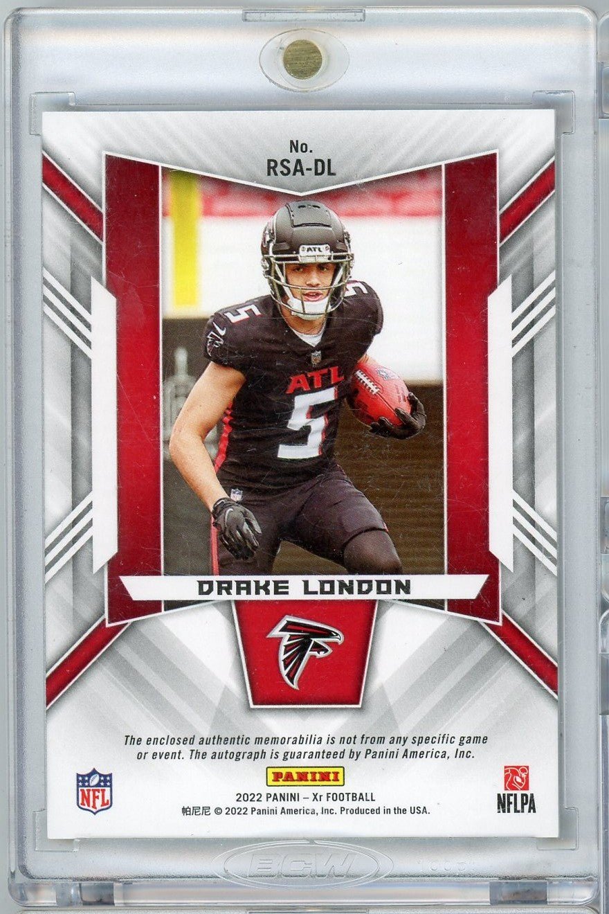 2022 Panini XR Gold Drake London #RSA-DL #'d 10/10 RPA Auto Rookie RC Football Card