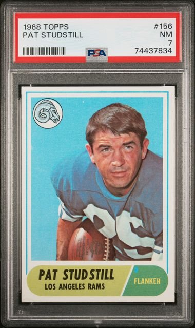 Graded 1968 Topps Pat Studstill #156 Football Card PSA 7 Near Mint