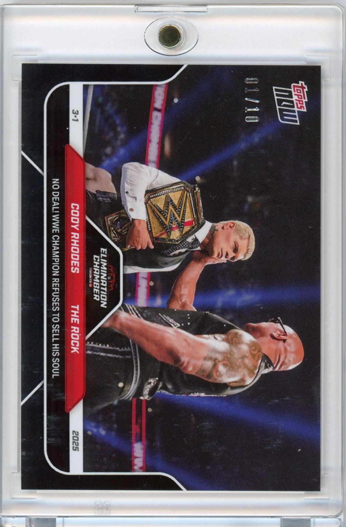 2025 Topps Now WWE Cody Rhodes/The Rock #26 Black /10 No Deal! Wrestling Card