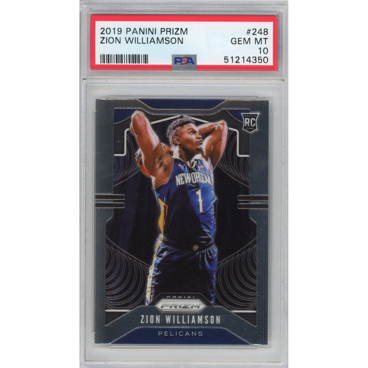 Graded 2019-20 Panini Prizm Zion Williamson #248 Rookie RC Basketball Card PSA 10 Gem Mint