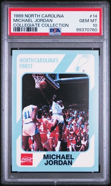 Graded 1989 North Carolina Collegiate Collection Michael Jordan #14 Basketball Card PSA 10 Gem Mint
