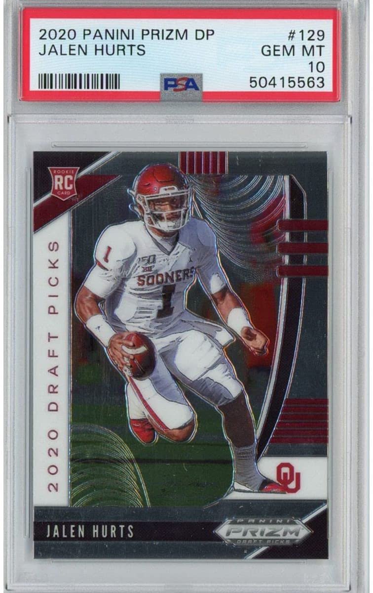 Graded 2020 Panini Prizm Draft Picks DP Jalen Hurts #129 Rookie RC Football Card PSA 10 Gem Mint