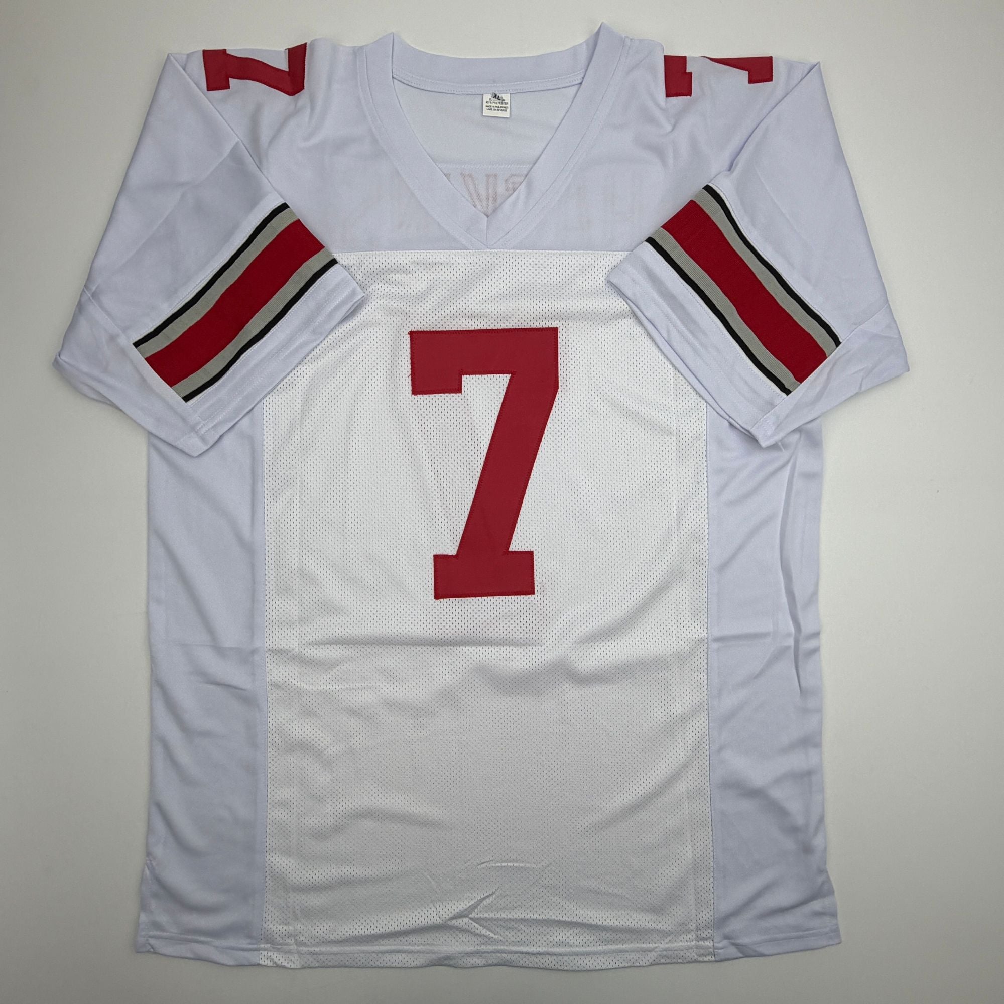 Autographed/Signed Dwayne Haskins Jr. Ohio State White College Football Jersey JSA COA