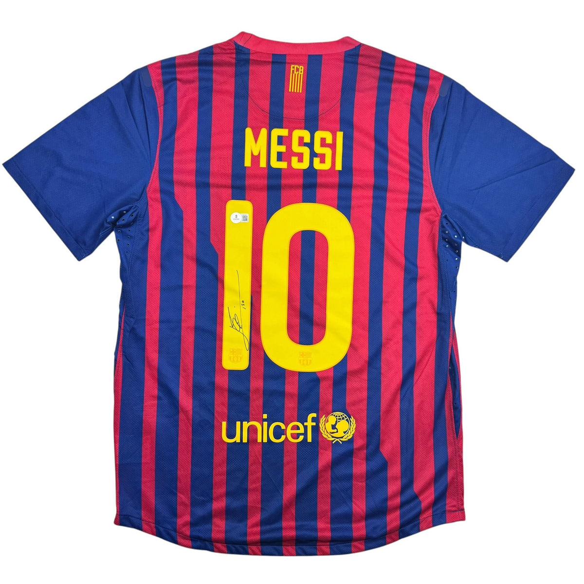 Autographed/Signed Lionel Leo Messi FC Barcelona Soccer Jersey Beckett BAS COA #2