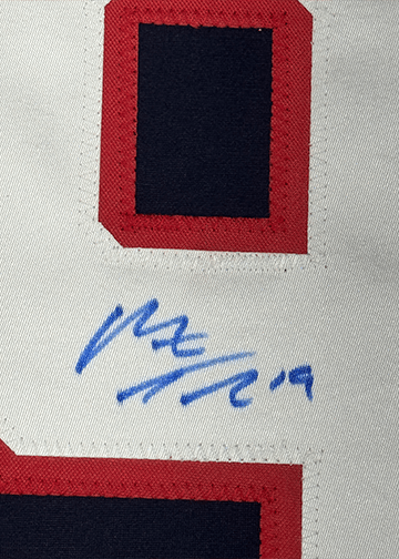 Framed Autographed/Signed Matthew Tkachuk 35x39 Florida Blue Hockey Jersey JSA COA