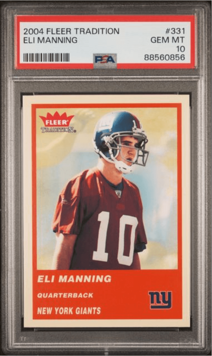 Graded 2004 Fleer Tradition Eli Manning #331 Rookie RC Football Card PSA 10 Gem Mint