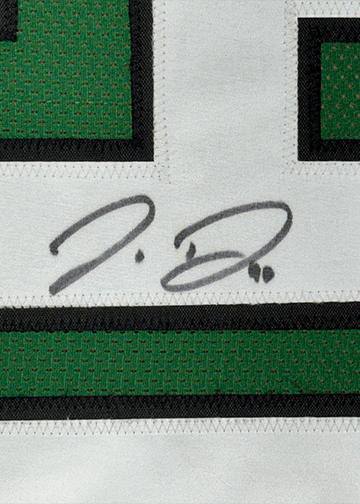 Framed Autographed/Signed Jordan Davis 35x39 Philadelphia Kelly Green Football Jersey Beckett BAS COA
