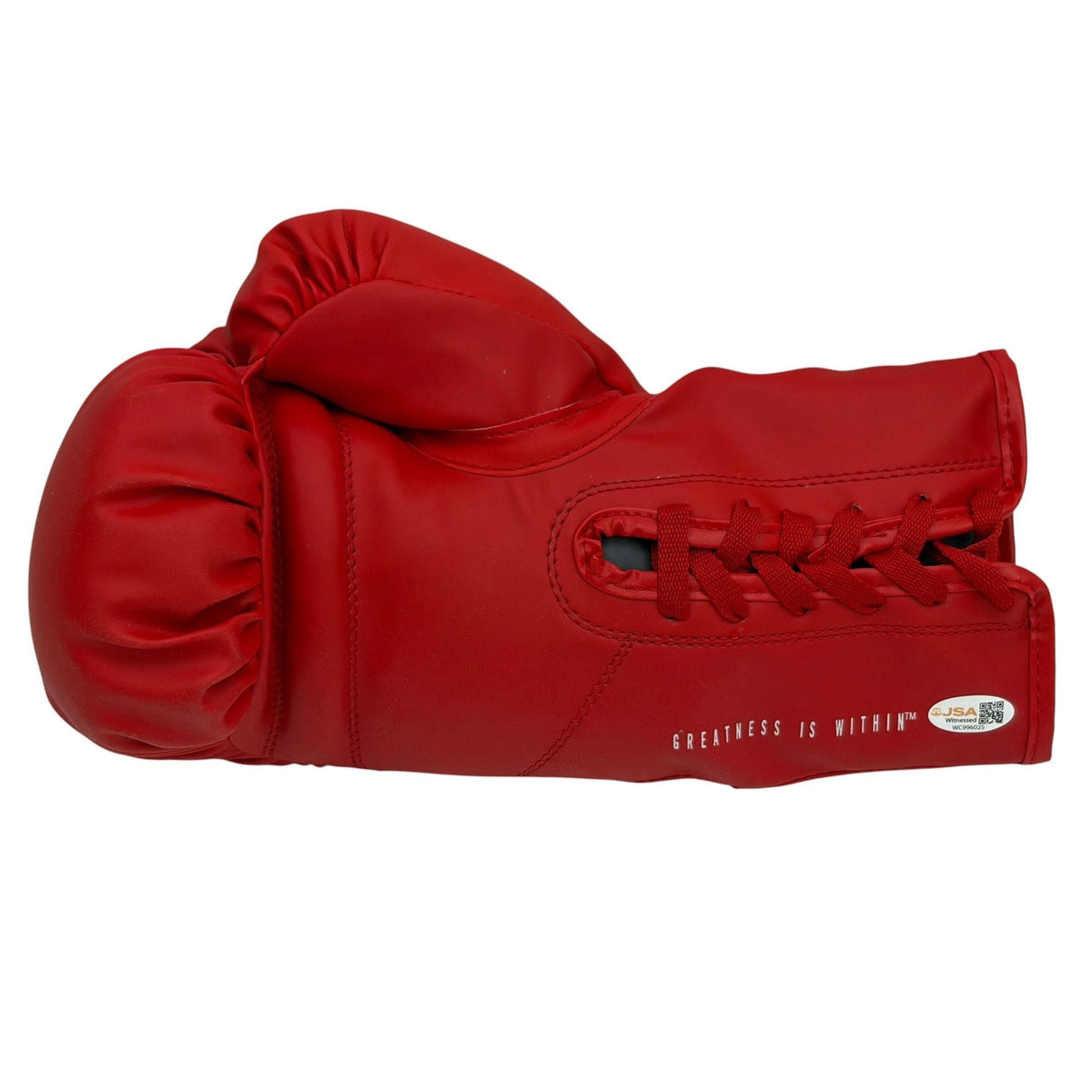 Autographed/Signed Tyson Fury Red Everlast Boxing Glove JSA COA Auto