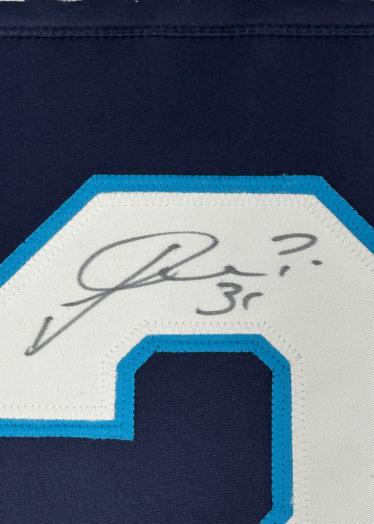 Framed Autographed/Signed Philipp Grubauer 35x39 Seattle Blue Hockey Jersey JSA COA