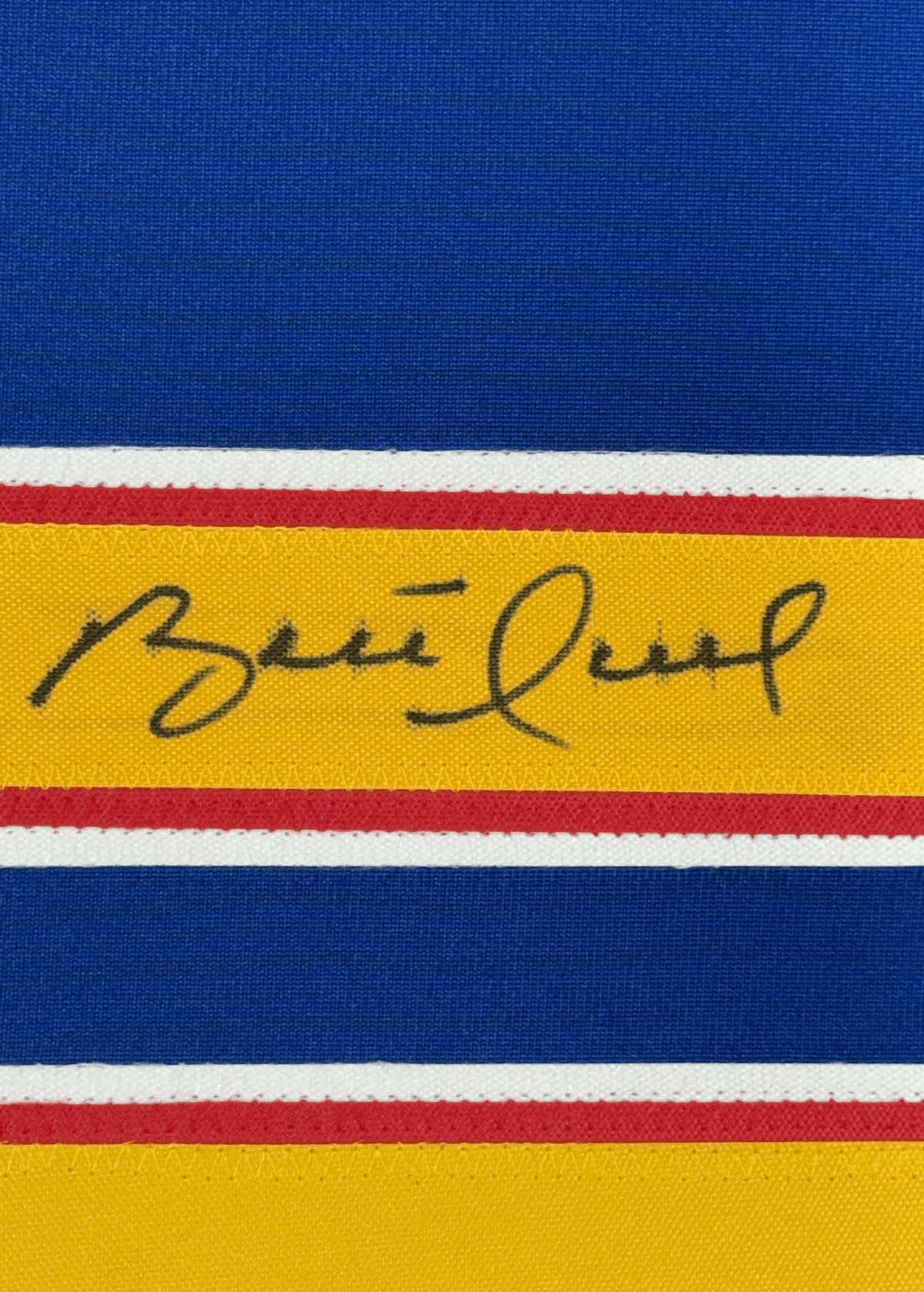 Framed Autographed/Signed Brett Hull 35x39 St. Louis Blue Hockey Jersey Beckett BAS COA