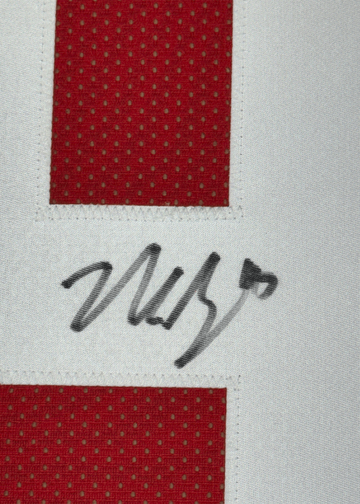 Framed Autographed/Signed Nick Bosa 35x39 San Francisco Red Football Jersey JSA COA