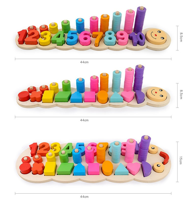 Wooden Logarithmic Board – Early Learning Math and Color Recognition Toy