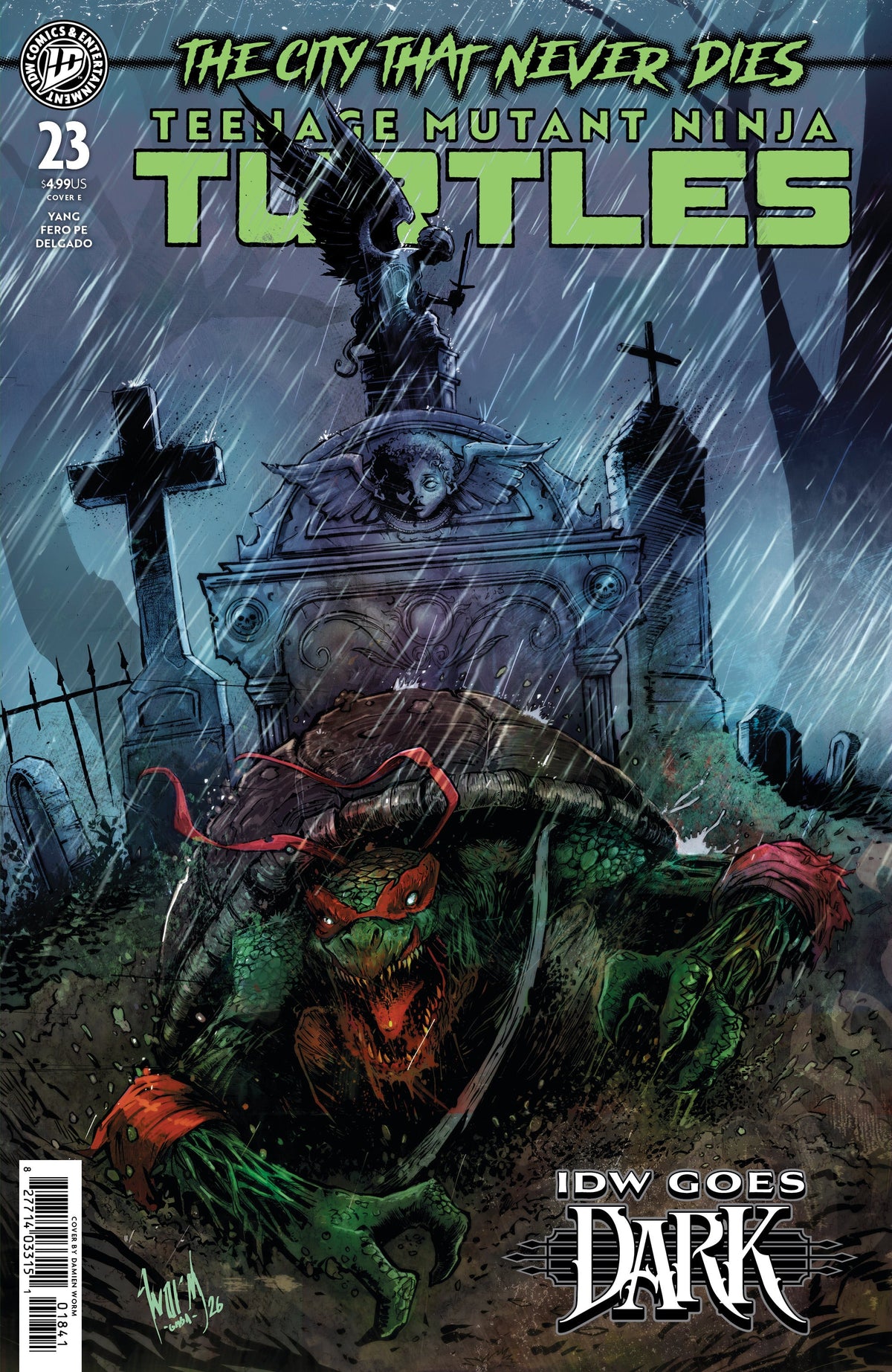 Teenage Mutant Ninja Turtles #23 E Damien Worm Idw Goes Dark Variant (10/14/2026) Idw