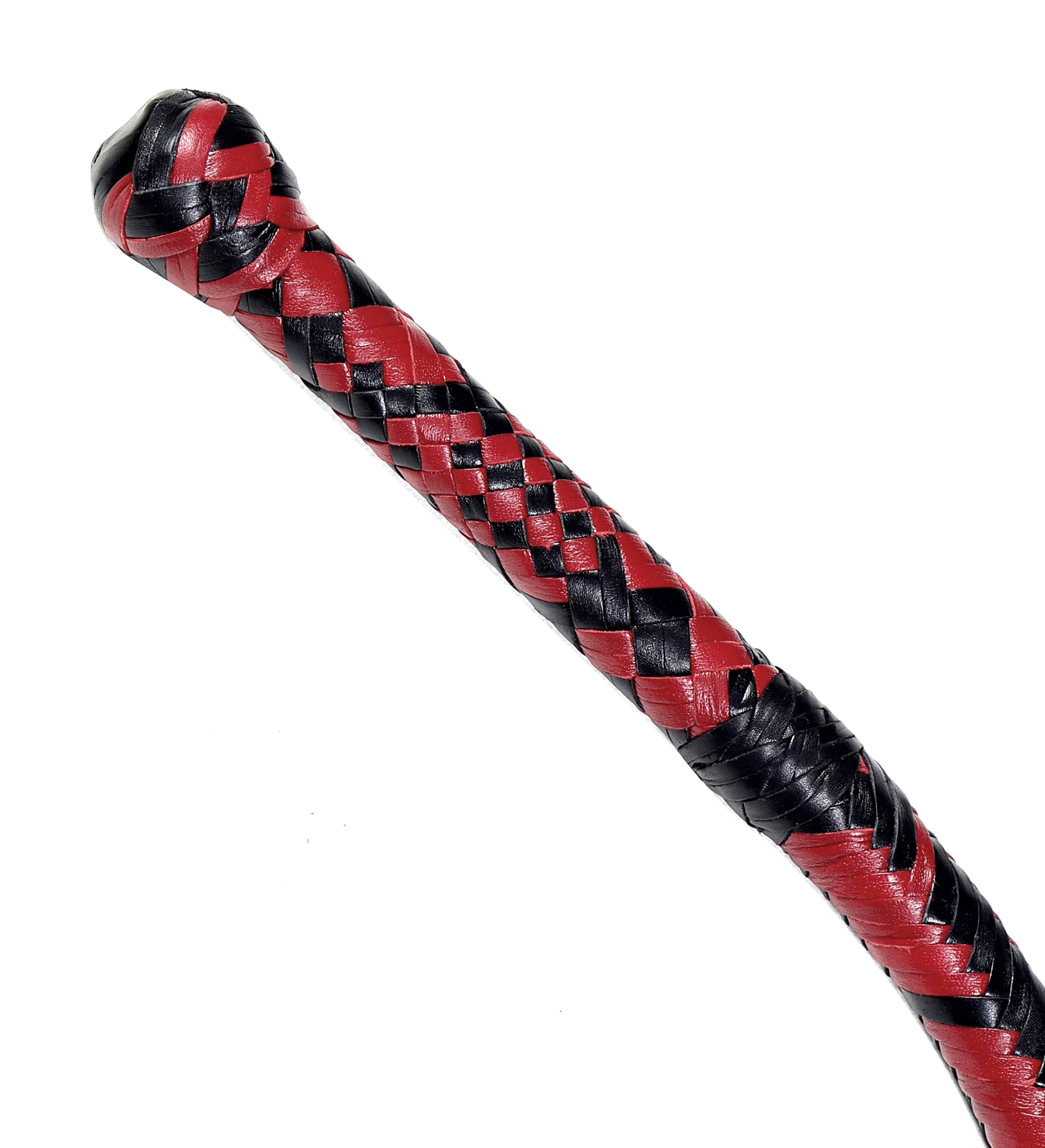 Handmade Red, Black & Orange Leather Bullwhip (4ft to 16ft)