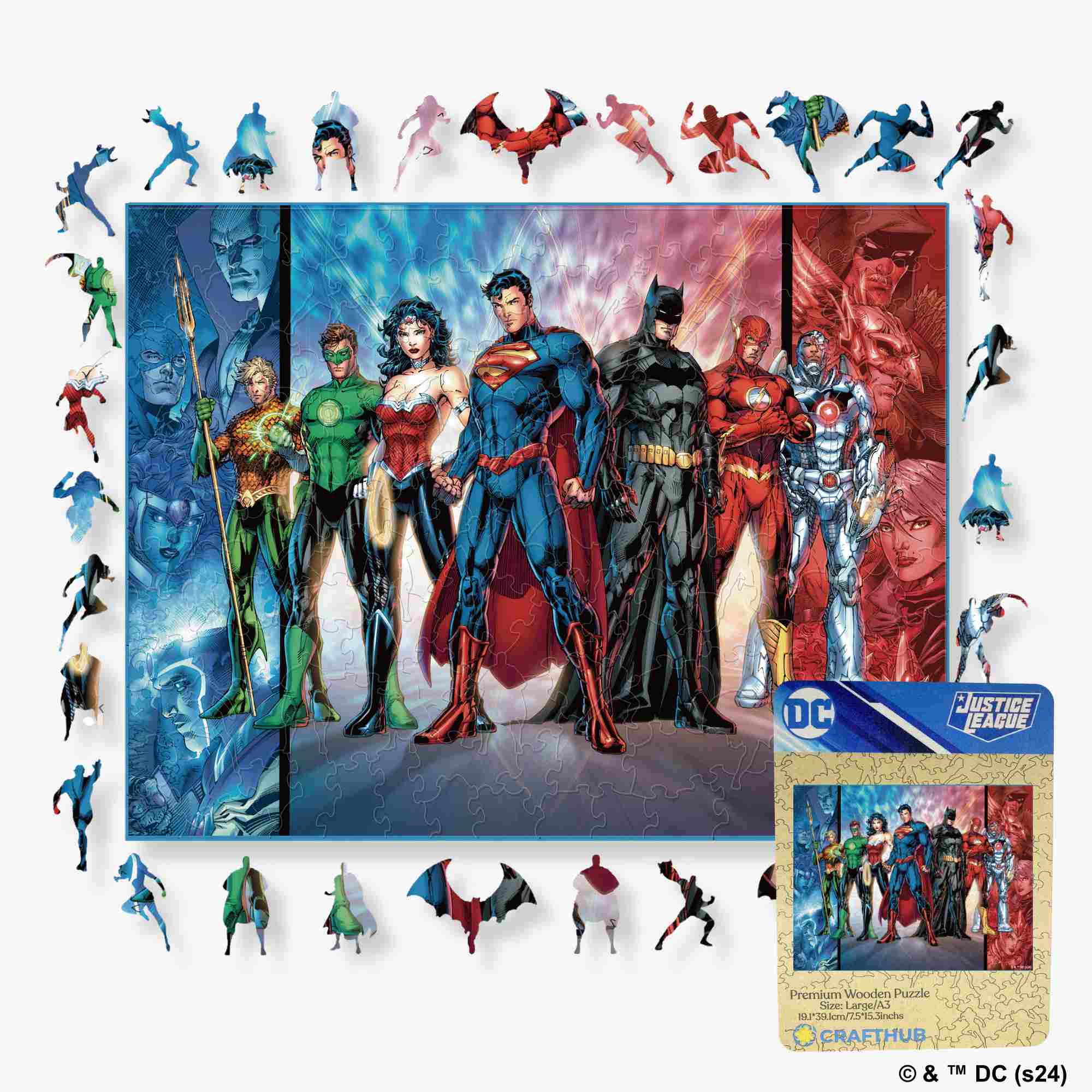 Justice League Hero Team-Up Wooden Jigsaw Puzzle